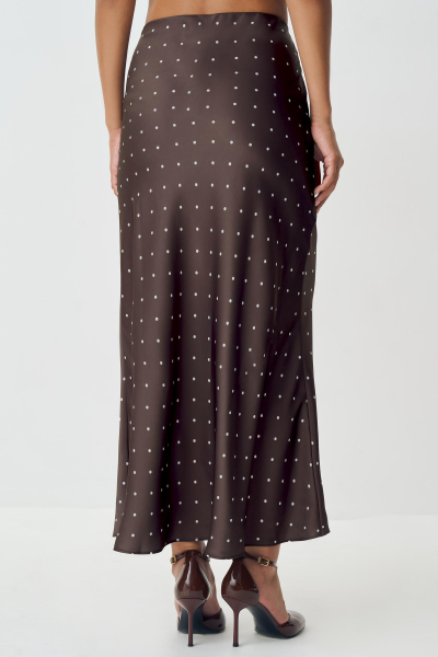 Юбка миди из сатина в горох