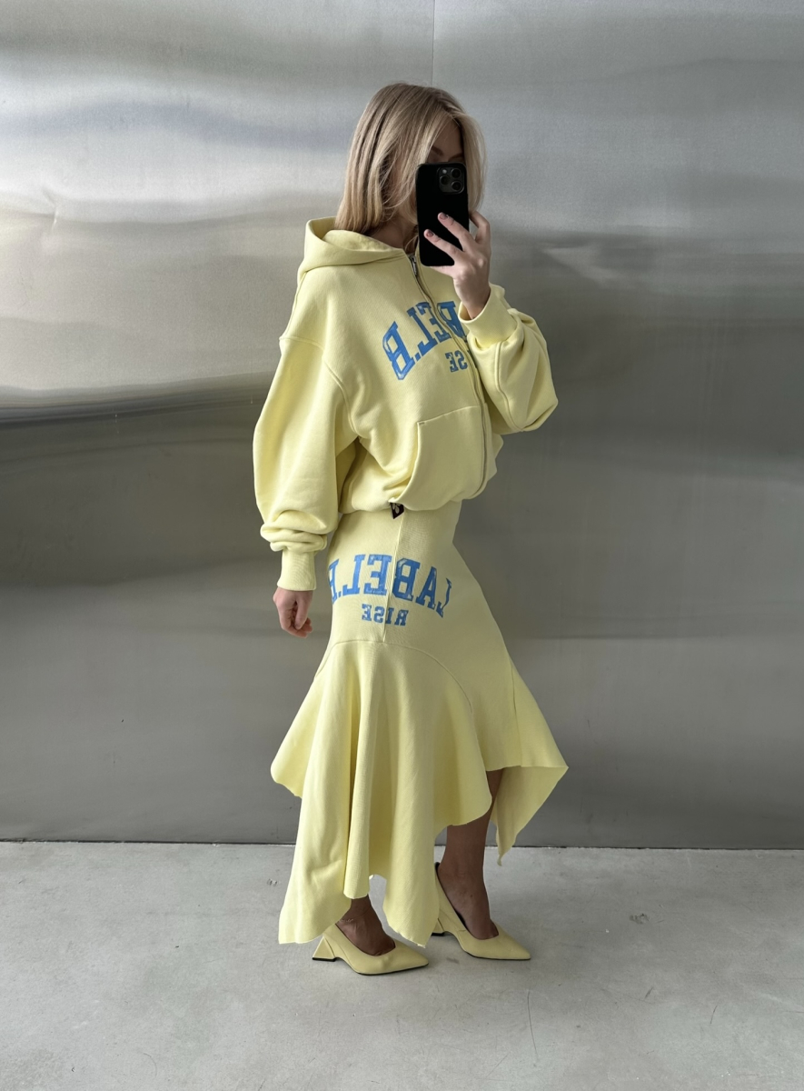 Юбка с клиньями из фактурного трикотажа Label .B, цвет: Светло-желтый, Sk.27.2.01LY купить онлайн