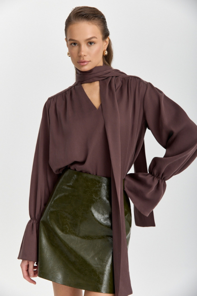 Блуза из 100% лиоцелла с бантом