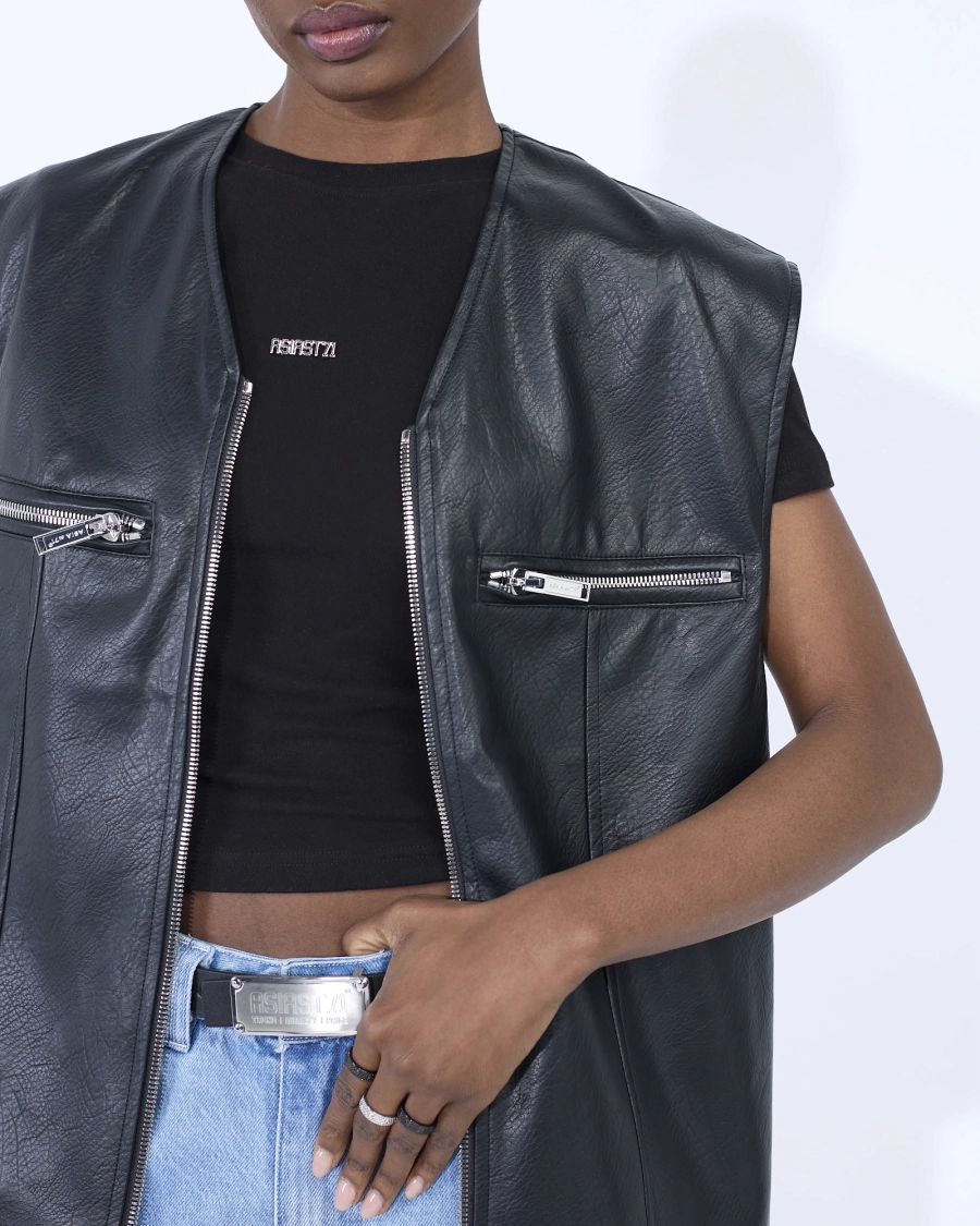 Жилет из экокожи BLACK ASIA ST 71, цвет: Черный, Ast71.vest-leather-bl купить онлайн