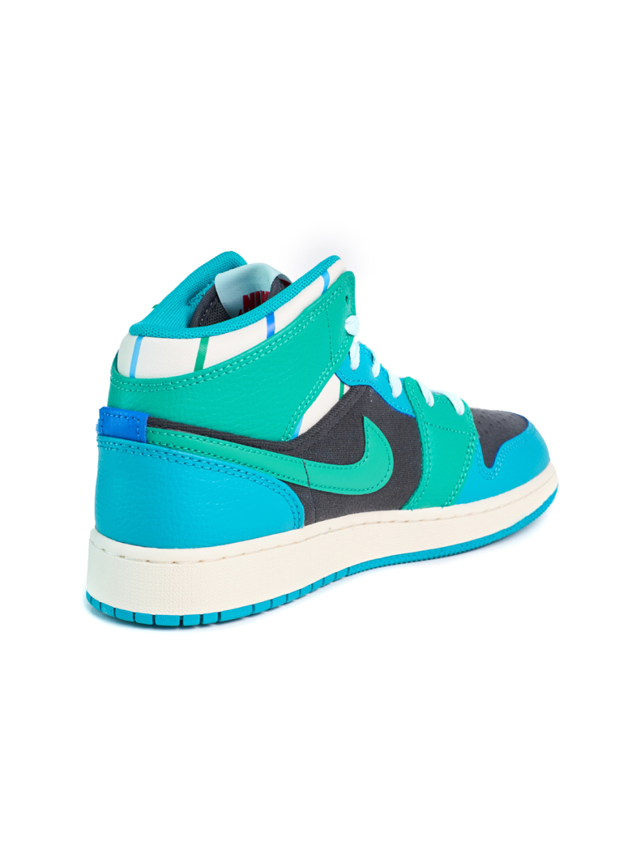 Кроссовки подростковые Jordan 1 Mid "Inspired by the Greatest" NKDADDYS SNEAKERS, цвет: голубой FJ9482-004 купить онлайн