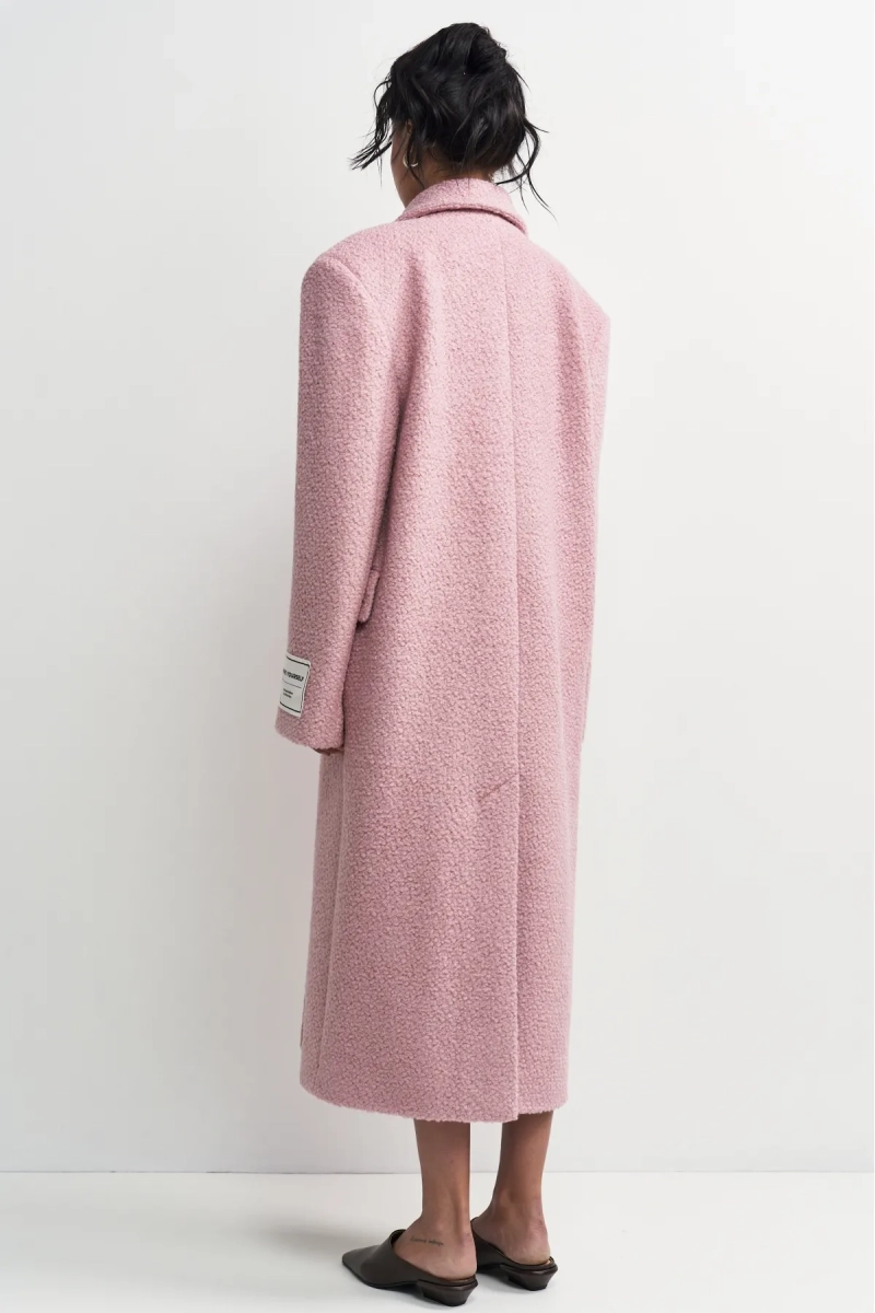 Пальто-макси из вареной шерсти ERISTSTORE, цвет: розовый, НФ-00003234 купить онлайн