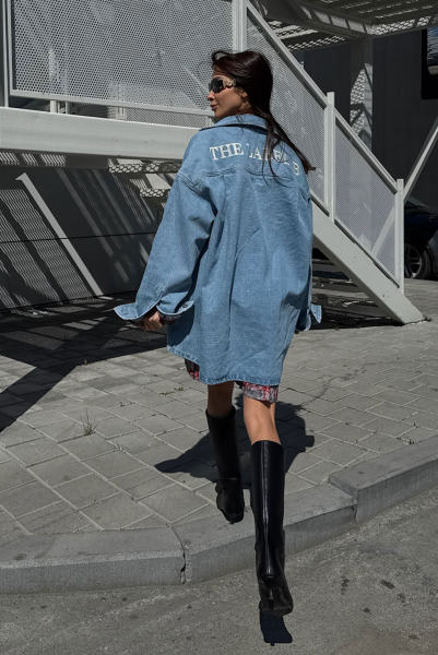 Рубашка объемная из денима LIGHT BLUE Label .B, цвет: LIGHT BLUE, Dn.06.4.0325LBL купить онлайн