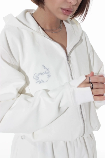 Бомбер из вельвета GARCHIT, цвет: белый, GARVelvBombWh купить онлайн