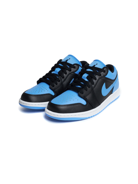 Кроссовки мужские Jordan 1 Low "Black University Blue" NKDADDYS SNEAKERS, цвет: голубой 553558-041 купить онлайн