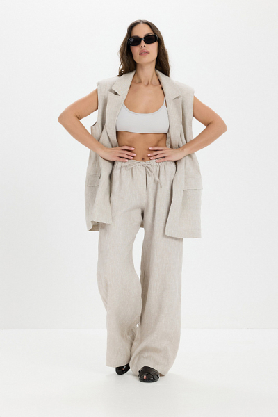 Брюки палаццо ABDA, цвет: бежевый, 312609503502 купить онлайн