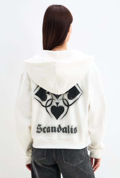 Худи на змейке SCANDALIS, цвет: молочный, ХБ003а купить онлайн