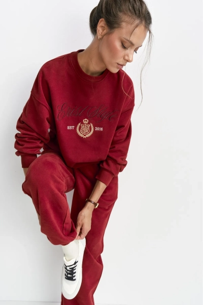 Свитшот компактный с эффектом велюра ERISTSTORE, цвет: Бордовый, НФ-00004081 купить онлайн
