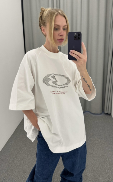 Футболка со стразами WHITE