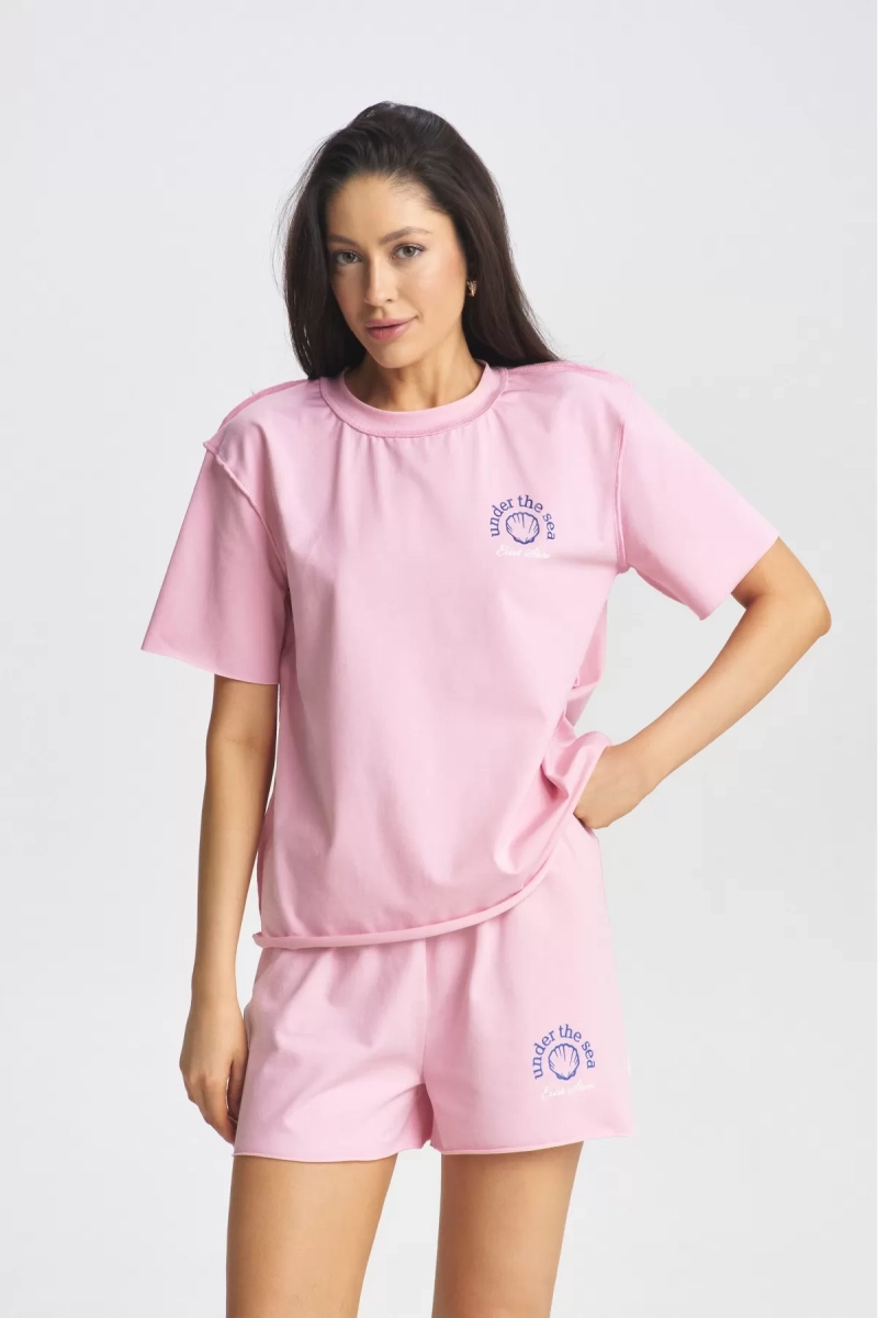 Комплект с шортами Pink Erist store, цвет: розовый, НФ-00002300 со скидкой купить онлайн