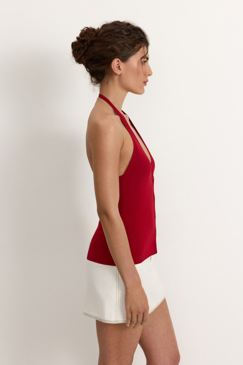 Топ из смесовой вискозы TOPTOP, цвет: Бордовый, TT.024.17577.330 купить онлайн