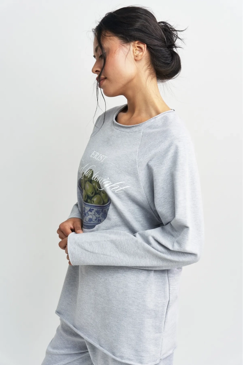 Лонгслив К вину Erist store, цвет: серый меланж, НФ-00003372 купить онлайн