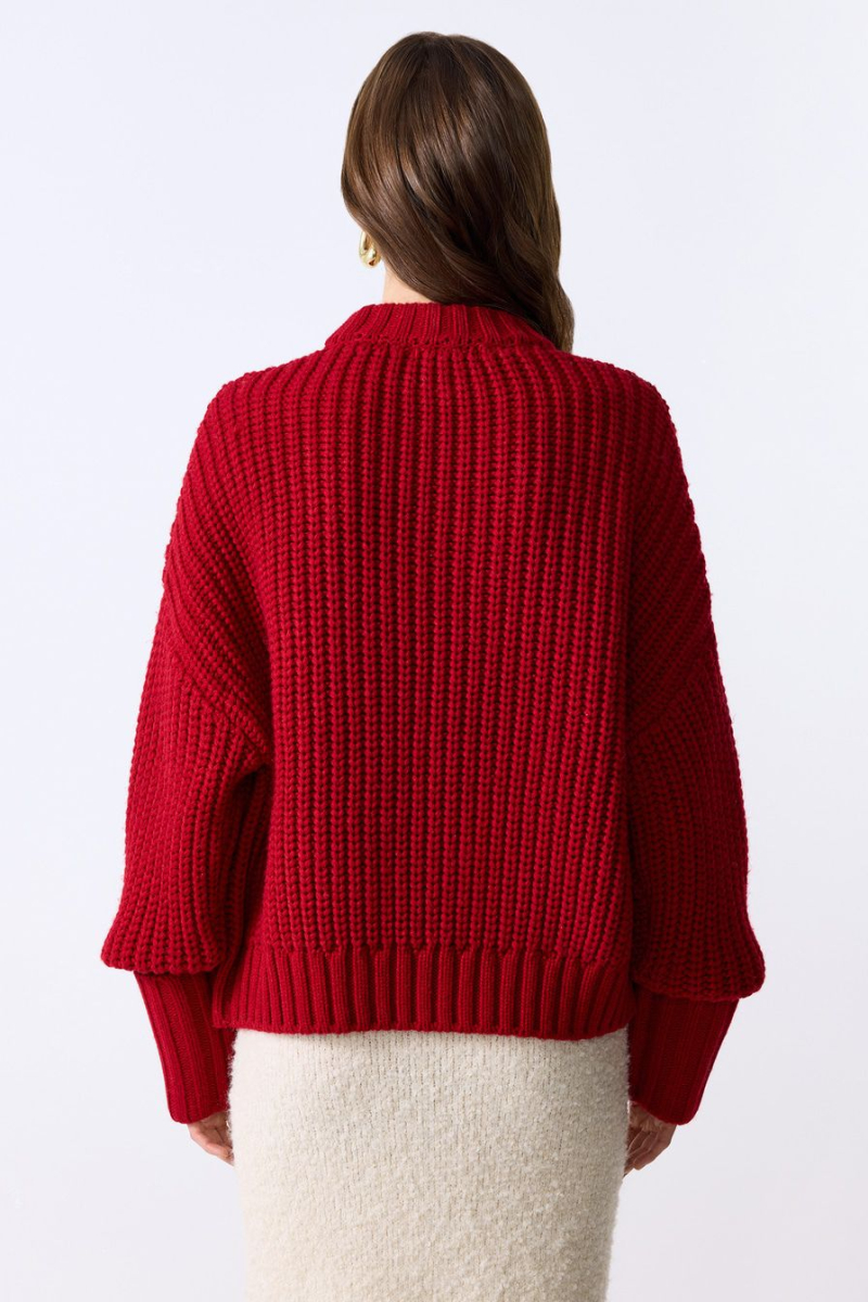 Джемпер с добавлением шерсти TOPTOP, цвет: красный, TT.050.16273.320 купить онлайн