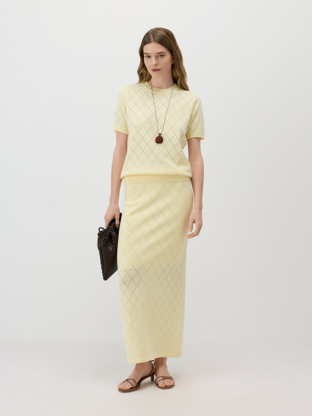 Юбка с перфорацией Conso, цвет: Желтый, KUL 260742 - желтый купить онлайн