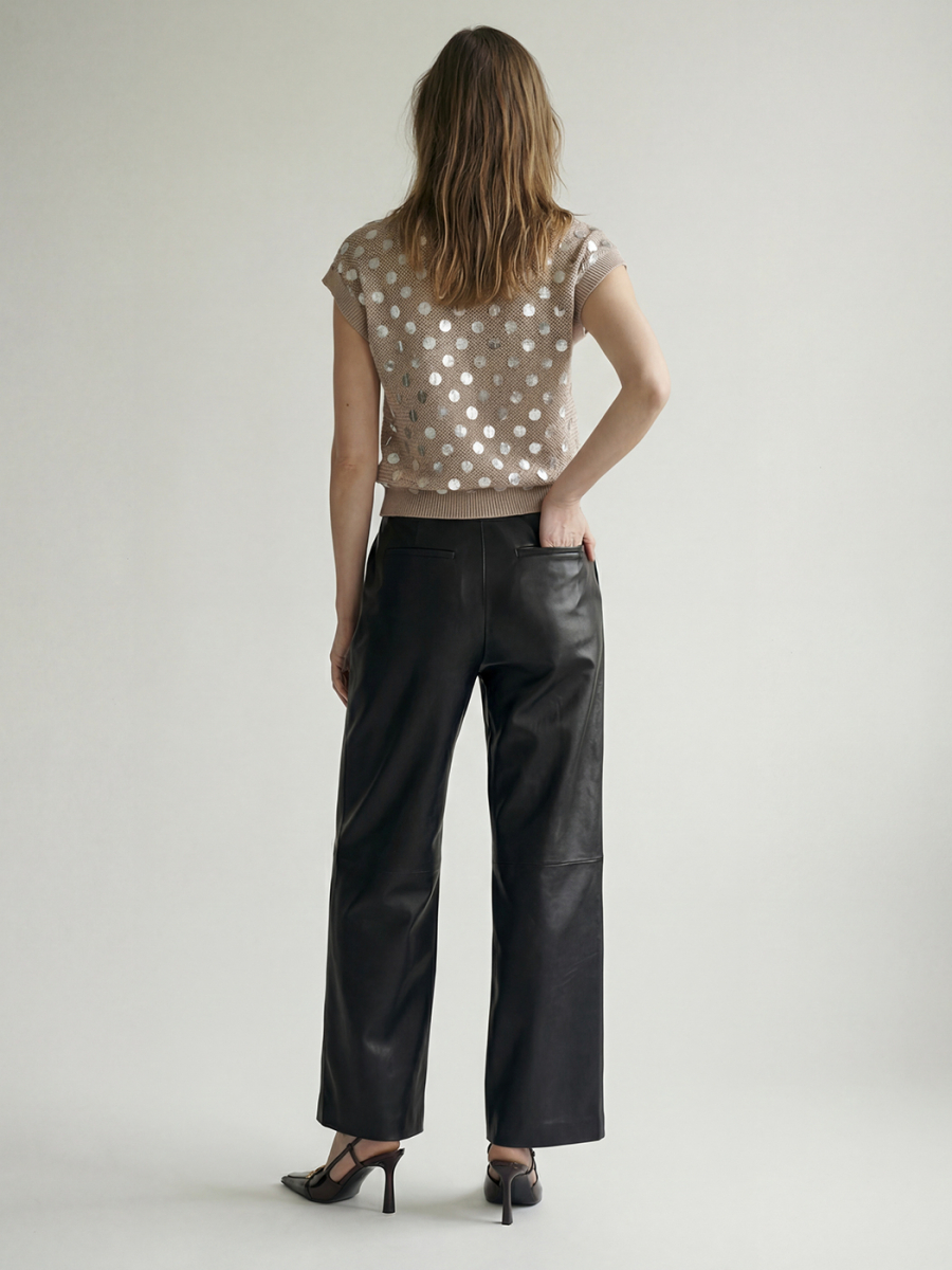 Кофта с пайетками SAGAS, цвет: светло-коричневый, 3400205 купить онлайн