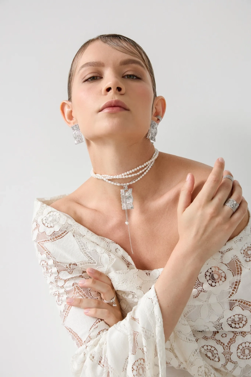 Серебряная моносерьга «Кружево» левая SBLESKOM, цвет: серебро, 12116 купить онлайн