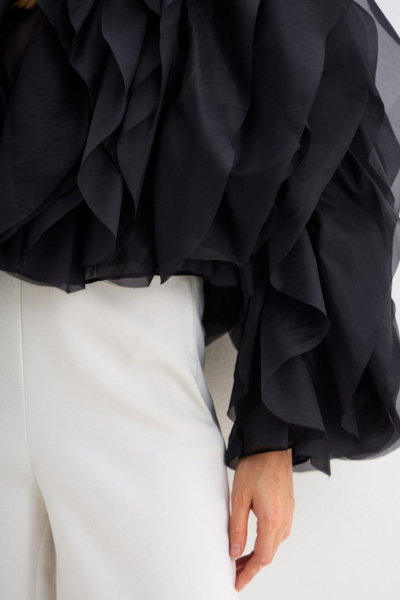 Блузка с воланами ENEVOO, цвет: Черный, 05438 купить онлайн