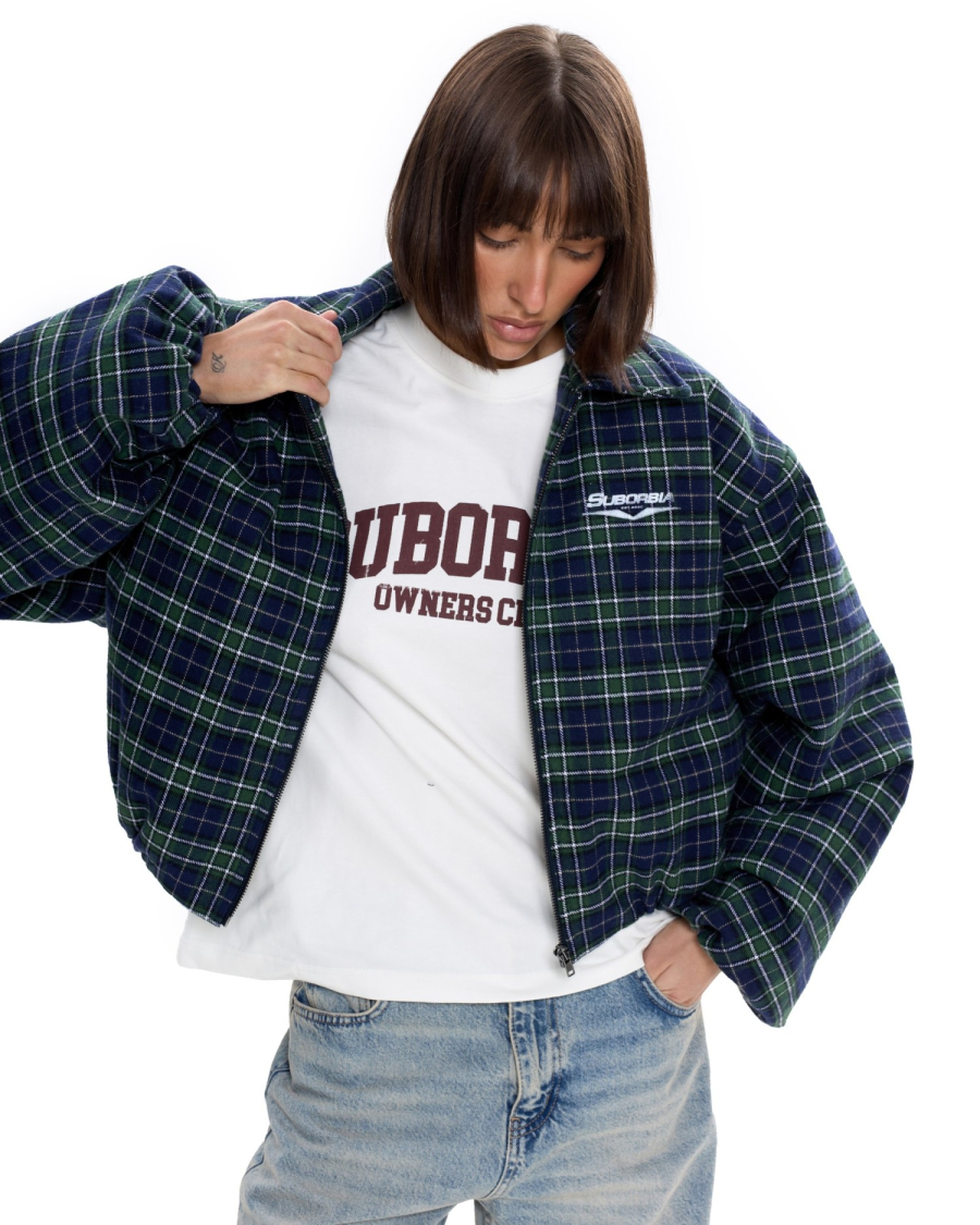 Бомбер в клетку Suborbia, цвет: зеленый, 007026 купить онлайн