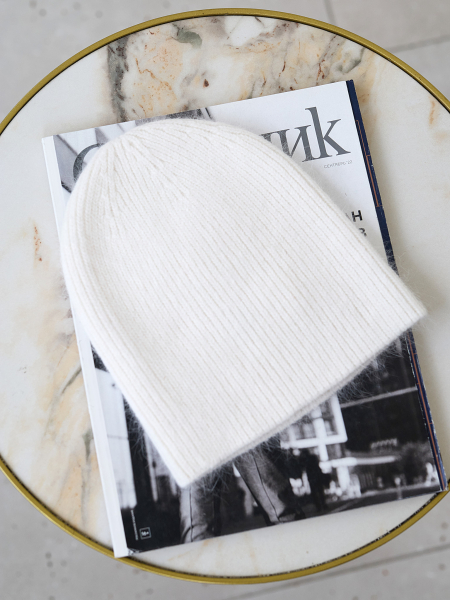 Шапка с ангорой I.B.W., цвет: молочный KJ062 купить онлайн