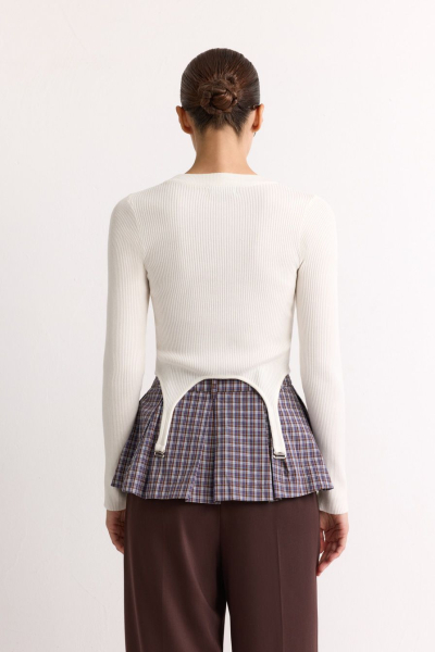 Джемпер с баской TOPTOP, цвет: белый, TT.050.17942.120 купить онлайн