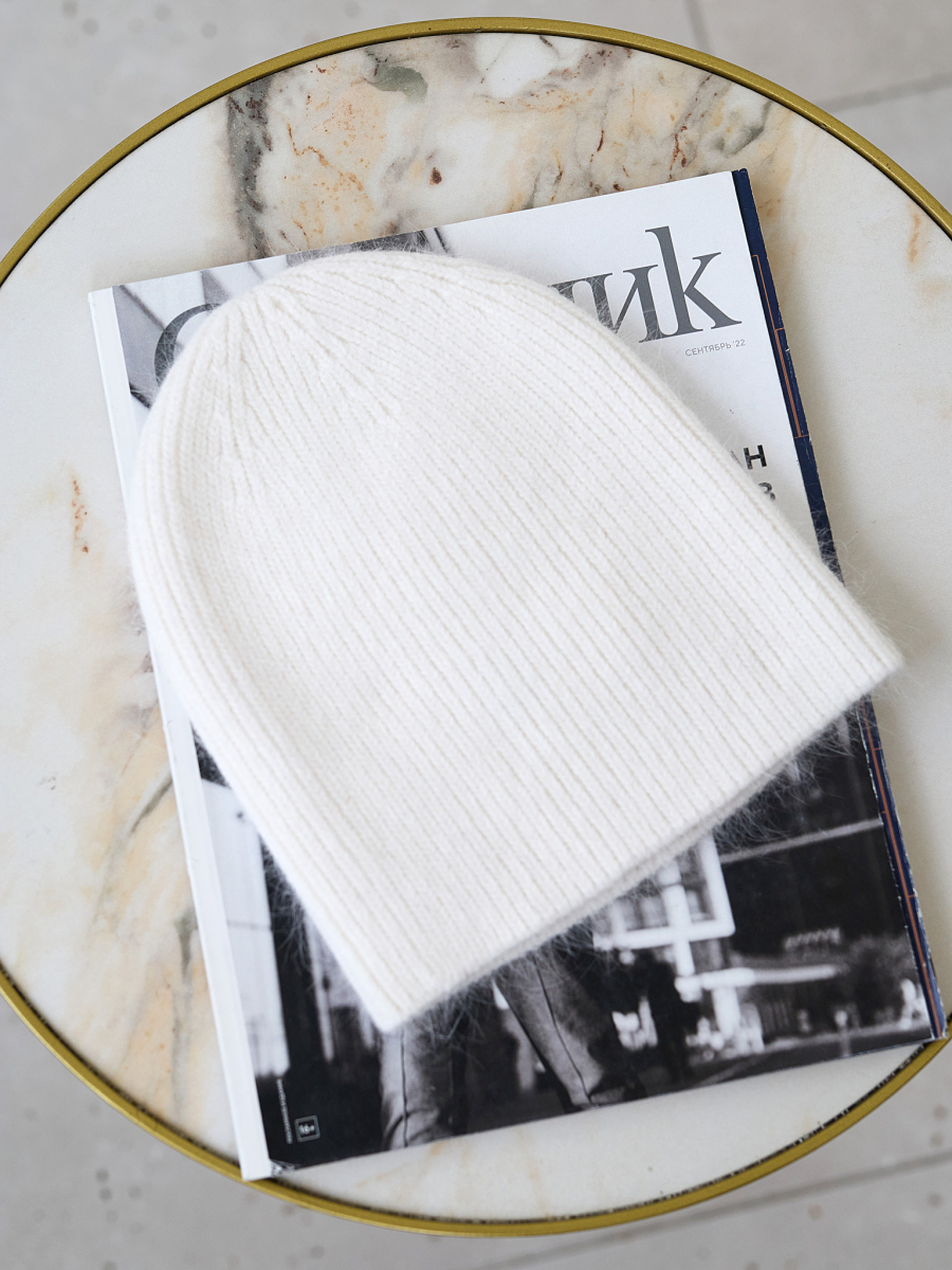 Шапка с ангорой I.B.W., цвет: молочный KJ062 купить онлайн