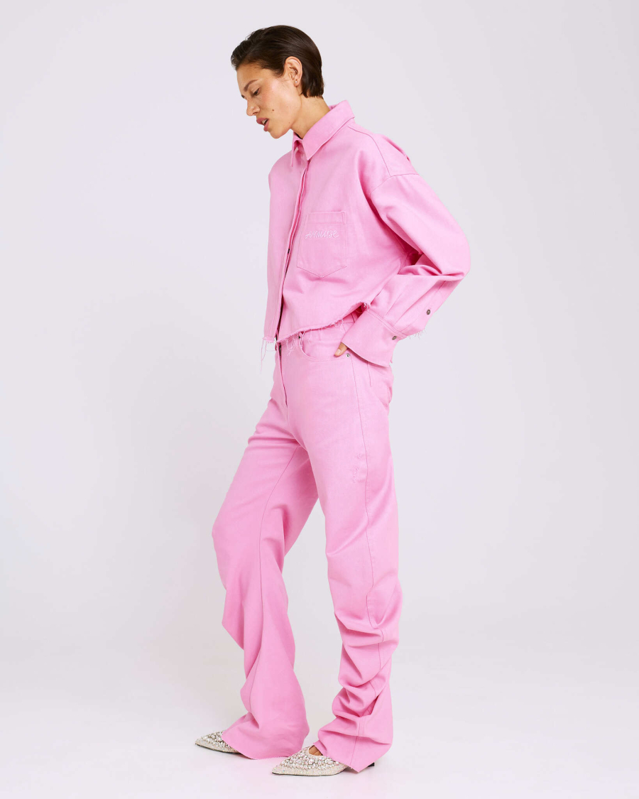 Джинсы О-силуэта Anmuse, цвет: розовый, TR26SP310-LRS купить онлайн