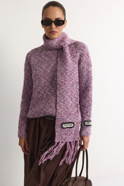 Джемпер из переработанного полиэстера TOPTOP, цвет: розовый с принтом, TT.050.18257.301 купить онлайн