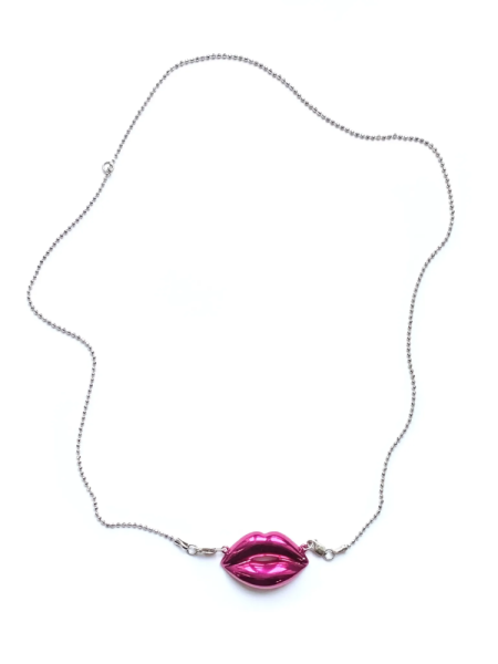 Серебряное колье "Поцелованная" fuchsia