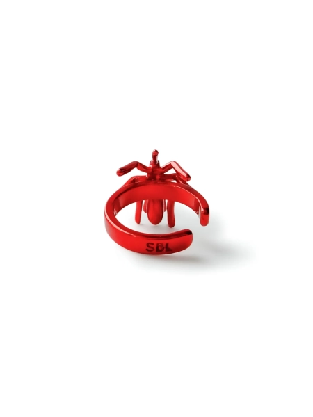 Серебряная серьга-кафф «Комар ВАСилий» mini SBLESKOM, цвет: красный, 42163 купить онлайн