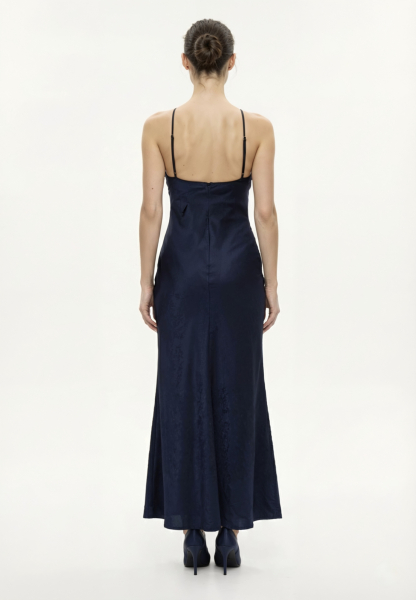 Платье с Х-образным вырезом из жатого сатина REFERT, цвет: темно-синий, 08-4225/1-2511 купить онлайн