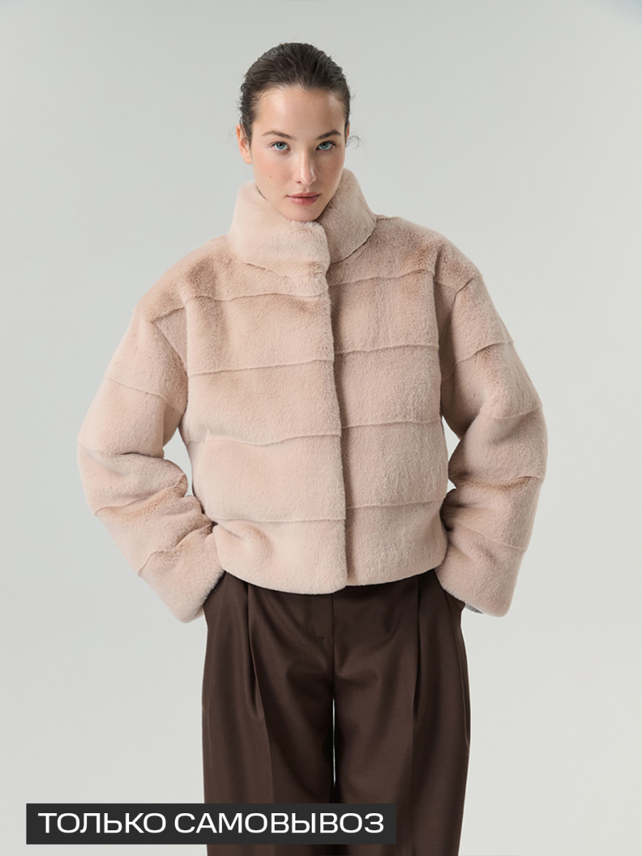 Экошуба с воротником стойка