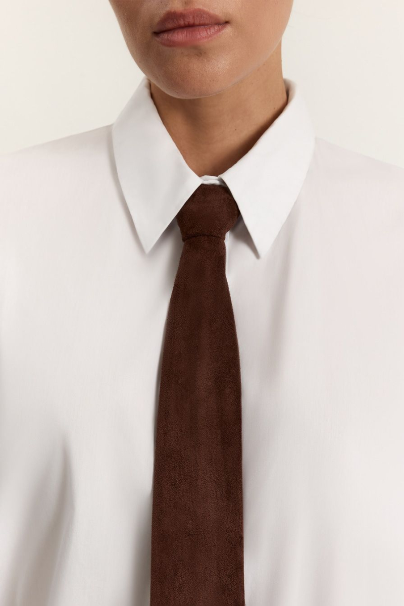 Галстук из экозамши TOPTOP, цвет: коричневый TT.615.18827.700 купить онлайн