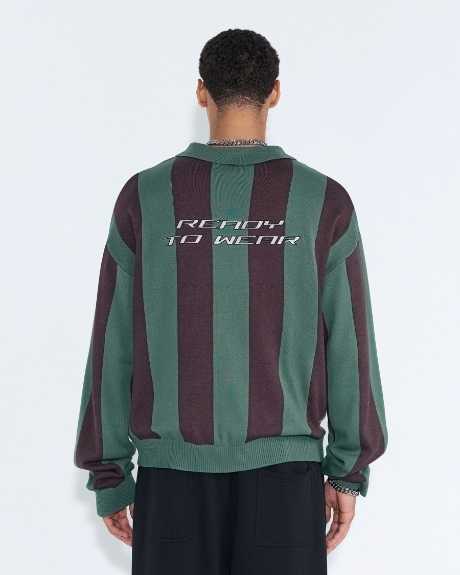 Поло KNIT JUVENTUS STRIPES GREEN ASIA ST 71, цвет: зеленый, Ast71.knit-polo-juventus-green купить онлайн