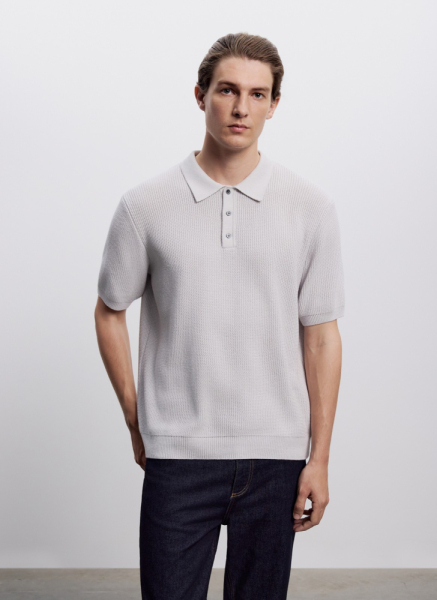 Футболка поло вязаная