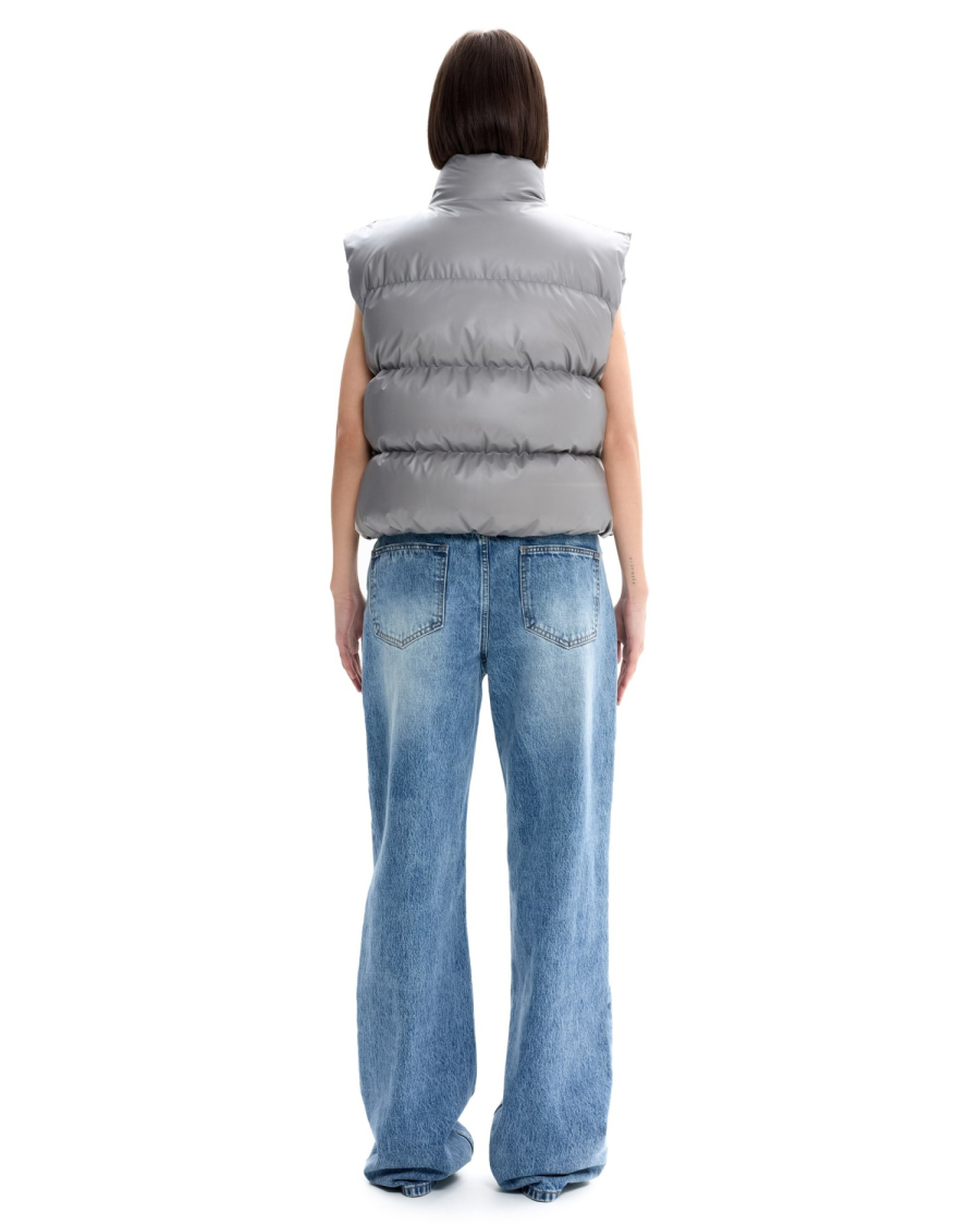 Жилет базовый мини с эффектом термохрома Suborbia, цвет: серо-белый, 006982 купить онлайн