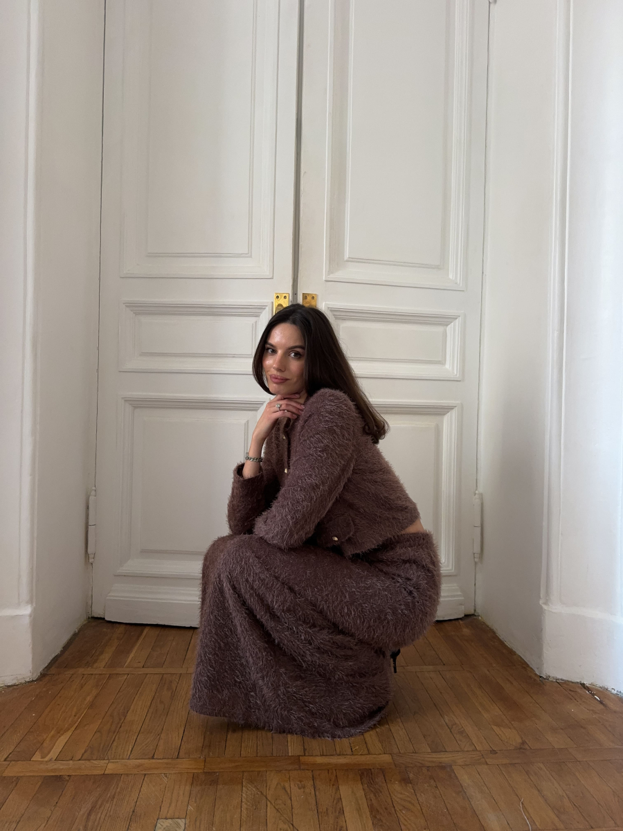 Кардиган пушистый укороченный VELVET, цвет: коричневый, 00-00004820 купить онлайн