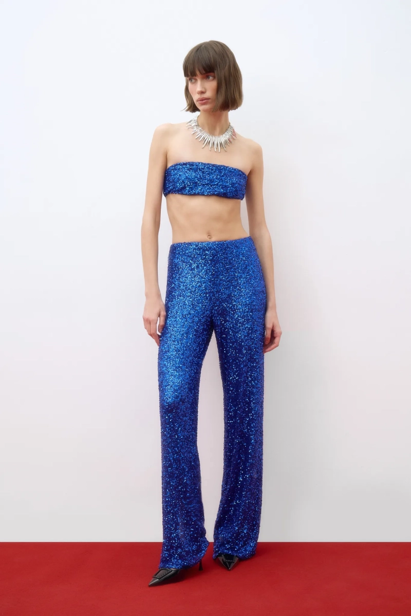 Топ бандо из пайеток Mollis, цвет: синий, 14-11-3137/2 купить онлайн