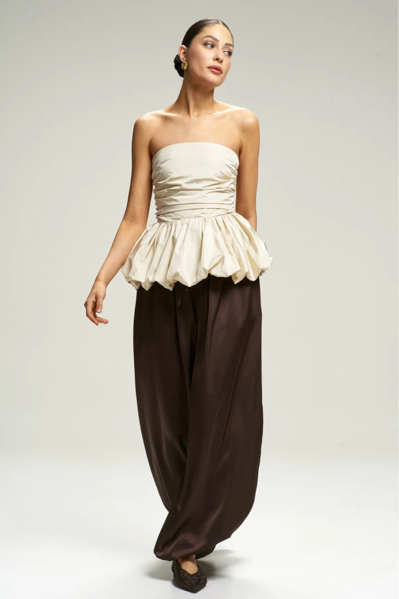 Топ-корсет с баской Ivory Erist store, цвет: бежевый, НФ-00002963 купить онлайн