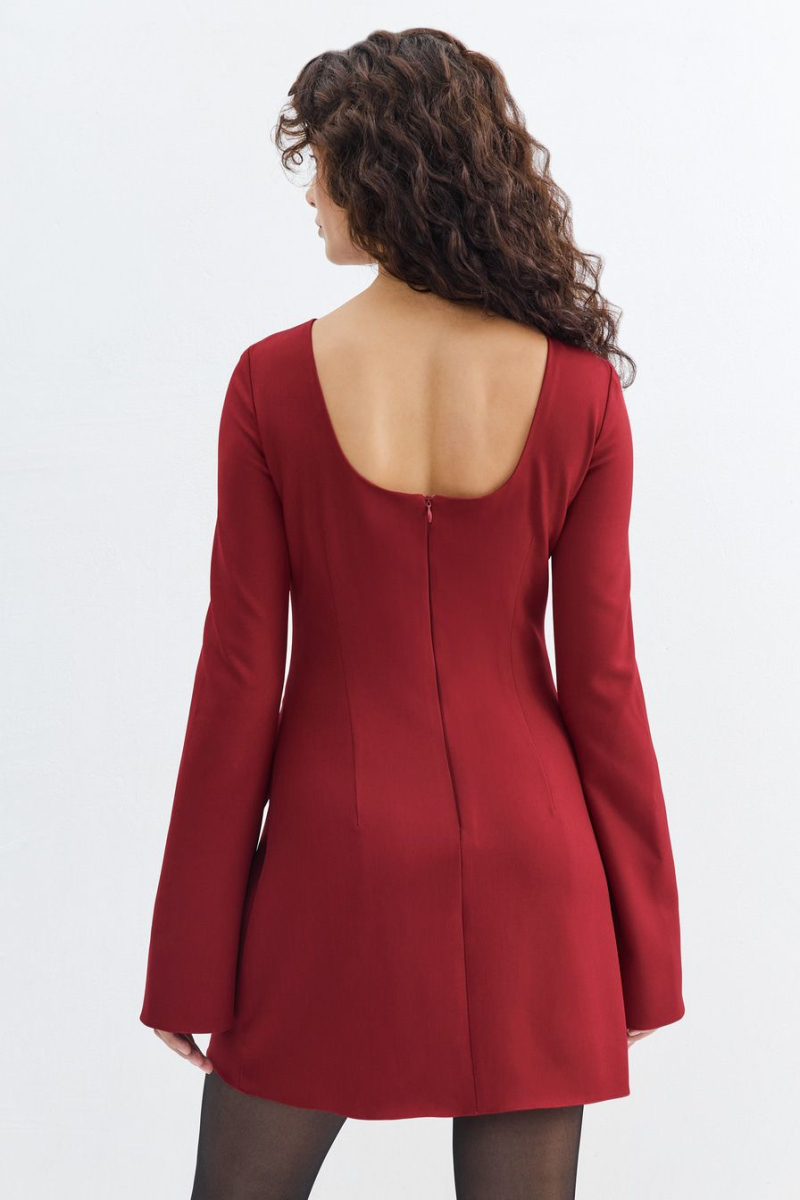 Платье с декоративными клапанами TOPTOP, цвет: красный, TT.010.16946.320.03891 купить онлайн