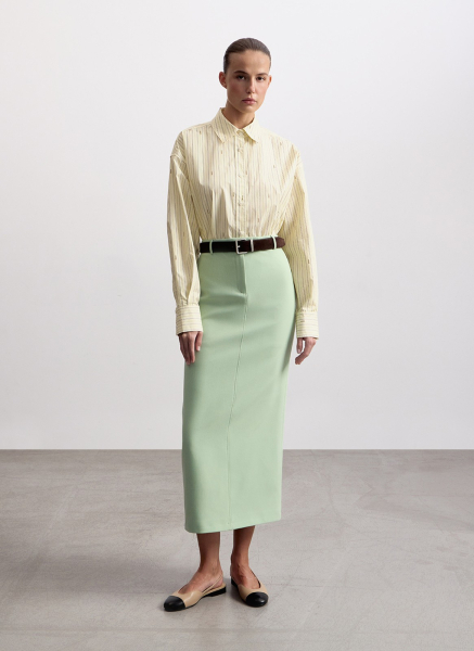 Рубашка из хлопка ALL WE NEED, цвет: Сливочный, 2603W1336-88 купить онлайн