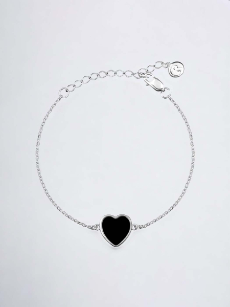 Браслет Сердце с ониксом