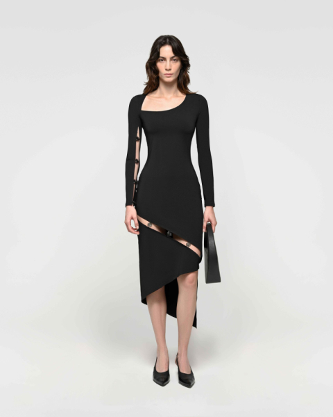Платье Asimetric Midi Dress With Cutouts