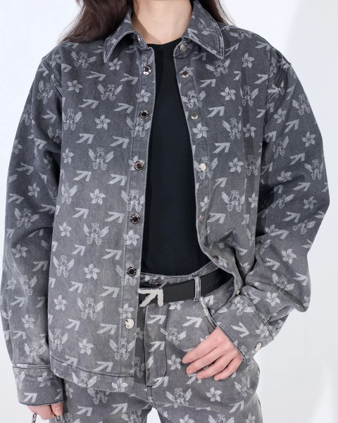 Рубашка джинсовая МОНОГРАМА ASIA ST 71, цвет: серый, Ast71.shirt-denim-mngrm-w-grey купить онлайн