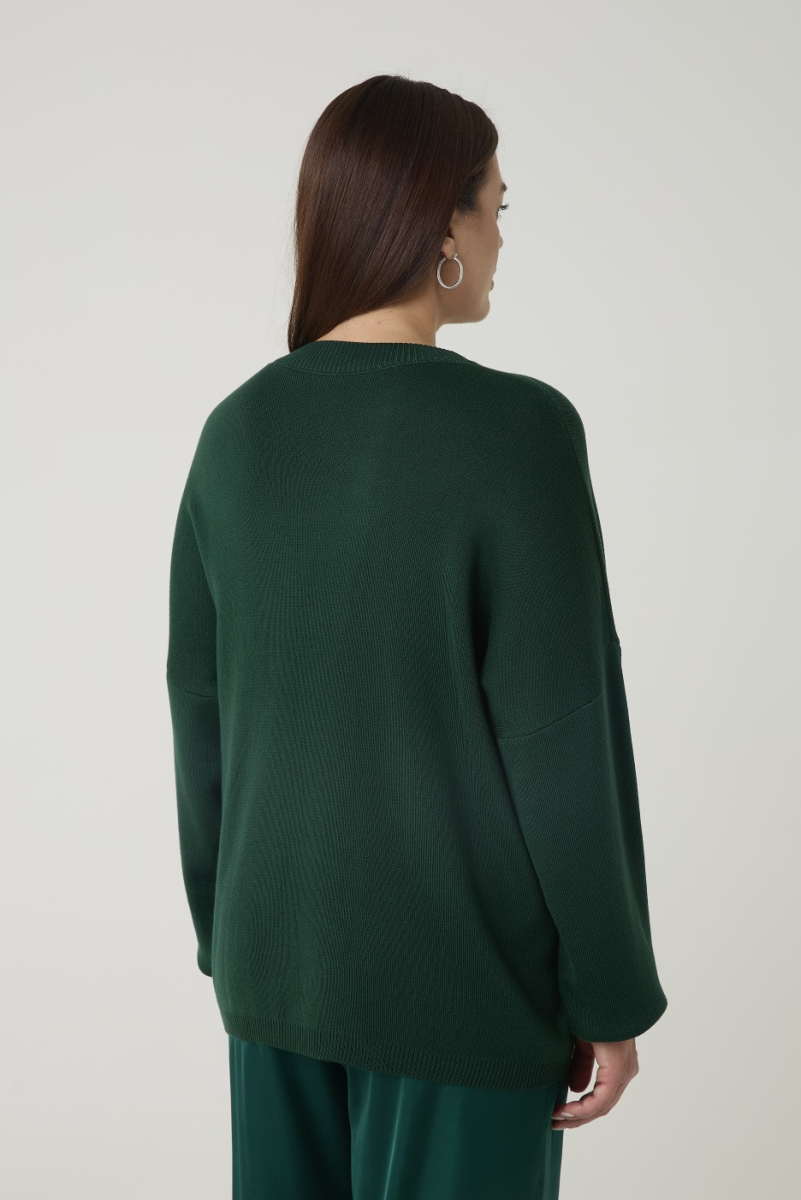 Джемпер вязаный с круглым вырезом 4forms, цвет: изумруд, 000019810 купить онлайн