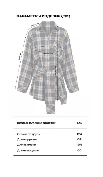 Платье-рубашка в клетку Label .B, цвет: сине-красный, Dr.06.4.2735BL/R купить онлайн