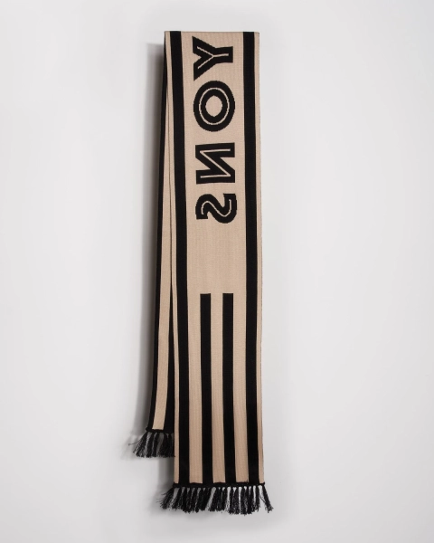 Шарф SKI YONS YONS, цвет: бежевый/черный YO-750 купить онлайн