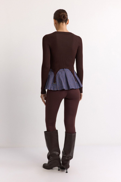 Джемпер с баской TOPTOP, цвет: коричневый, TT.050.17942.700 купить онлайн