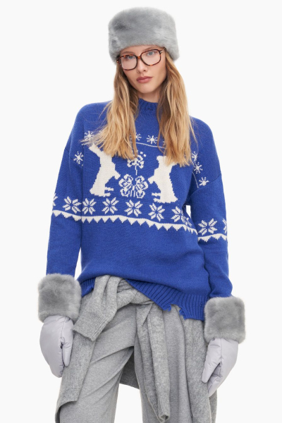 Варежки с меховыми манжетами TOPTOP, цвет: серый TT.610.13758.800 купить онлайн