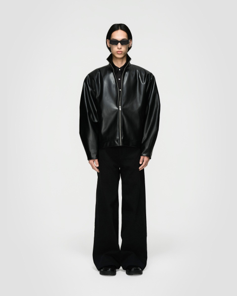 Куртка Кожаная Off Shoulder Jacket Berhasm, цвет: Черный, jac24-11-black купить онлайн