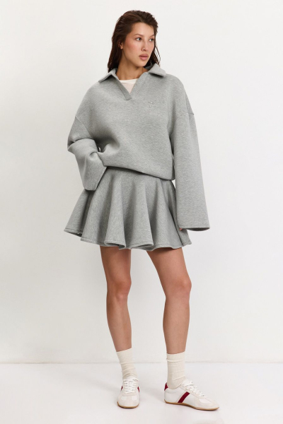 Юбка из смесовой вискозы TOPTOP, цвет: серый меланж, TT.070.17745.820 купить онлайн